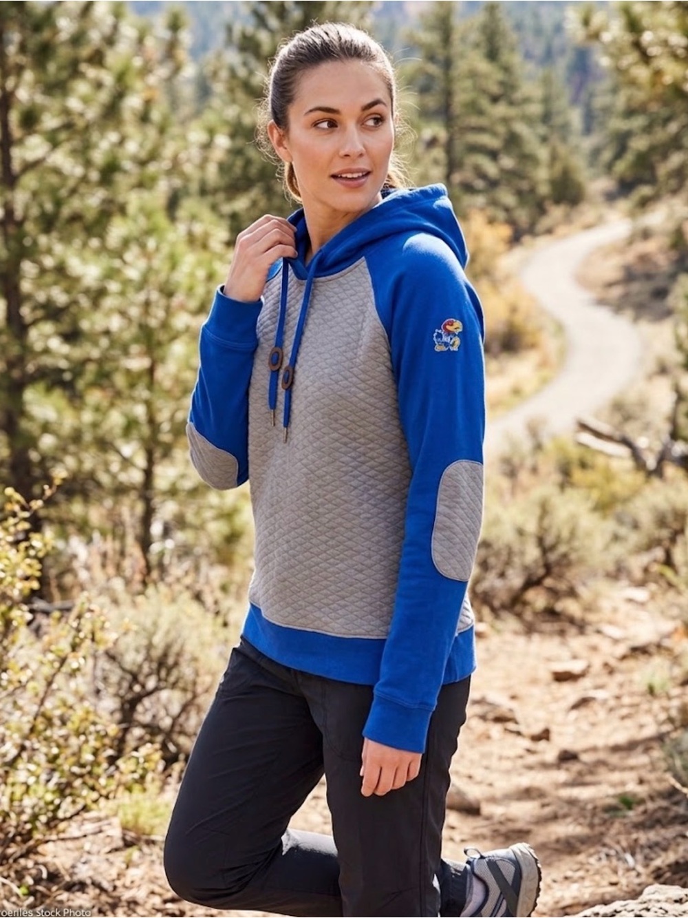 KU Columbia Sportswear quilted hybrid hoodie